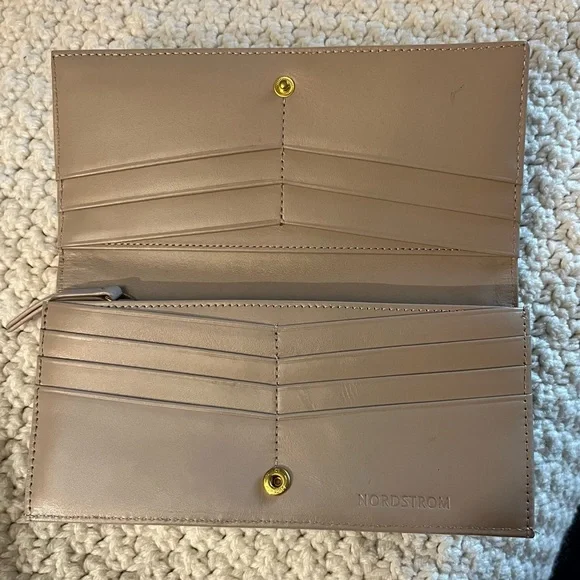2 Wallets! Nordstrom leather Continental and Fossil Minimal Wallet - Picture 3 of 9